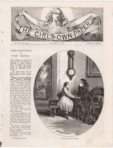 Original antique engraving from The Girl's Own Paper 1888-1890